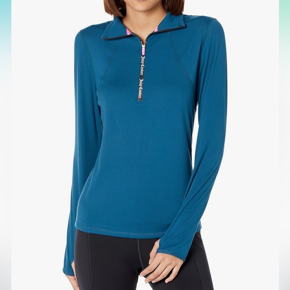 Juicy Couture Sport Teal Half Zip Run Top Medium‎